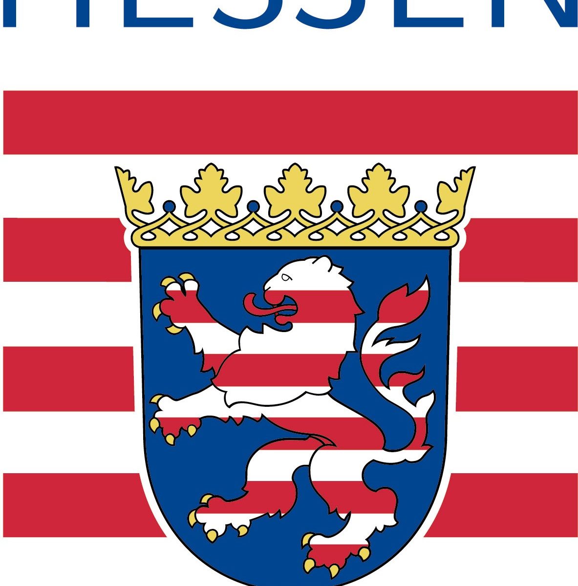 Wappen des Landes Hessen. Das Bild dient als Navigationselement und führt zum vollständigen Artikel.