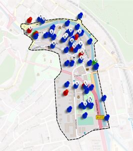 Die Teilnehmer der Onlinebeteiligung konnten virtuelle Pinnadeln an Stellen in Dillenburg setzen