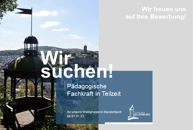 Beitragsbild zur Stellenausschreibung Pädagogische Fachkraft für die Waldgruppe Manderbach mit Tempelchen und Wilhelmsturm