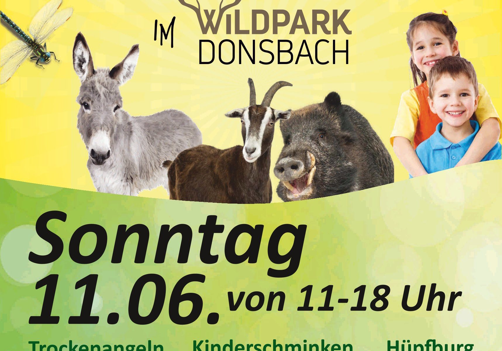 Ein Plakat zum Familientag am 11.06. im Wildpark Donsbach.