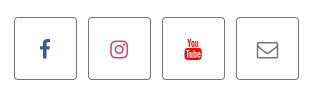 Ein Bild mit Social Media Buttons (v. l. n. r.I): Facebook, Instagram, YouTube, Briefumschlag für E-Mail.