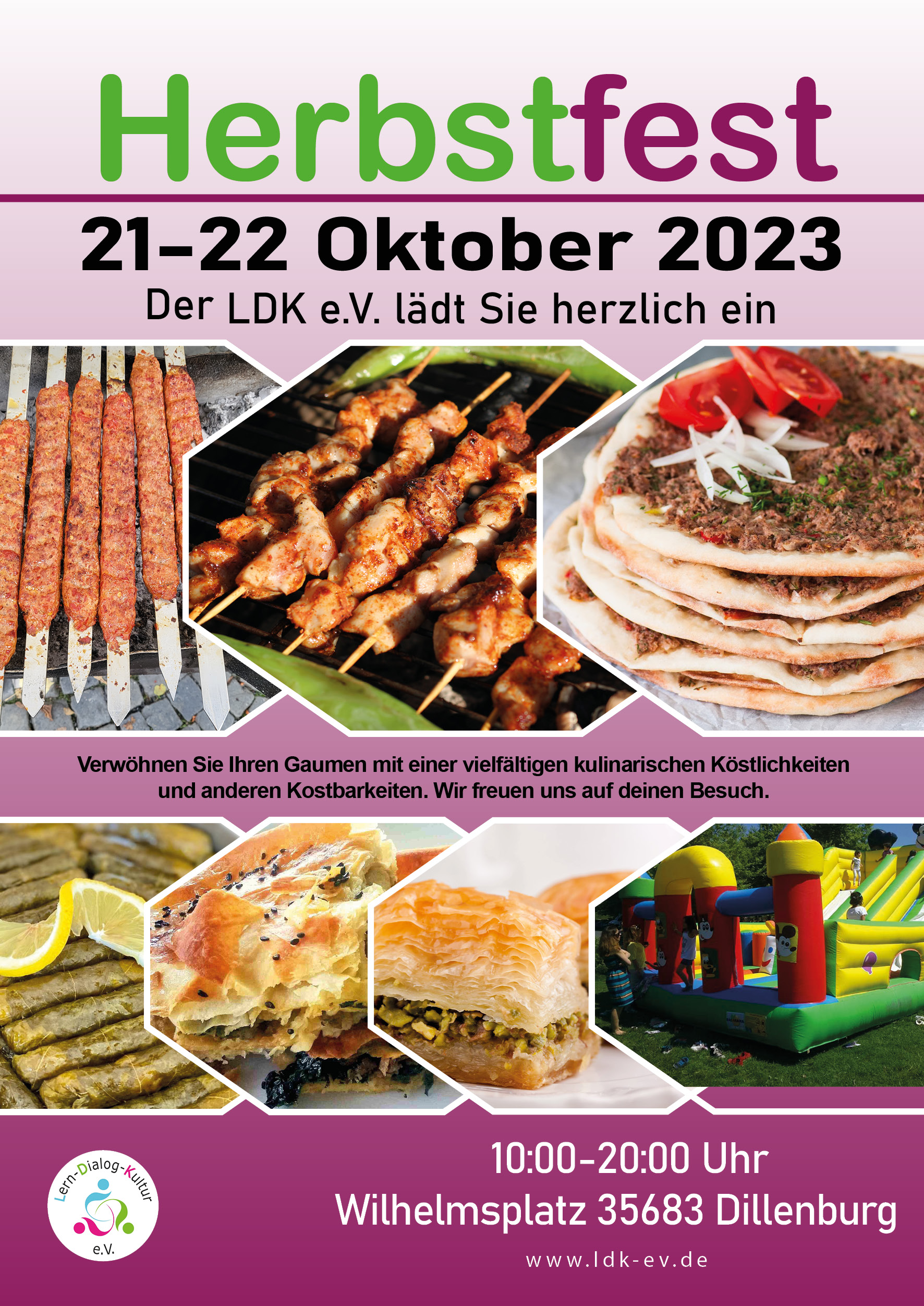 Veranstaltungshinweis auf das Herbstfest des LDK e. V. am 21.10.2023 von 10.00 - 20.00 Uhr auf dem Wilhelmsplatz in Dillenburg.