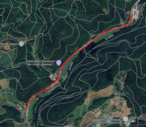Kartenansicht des von der Verkehrssicherung betroffenen Gebietes