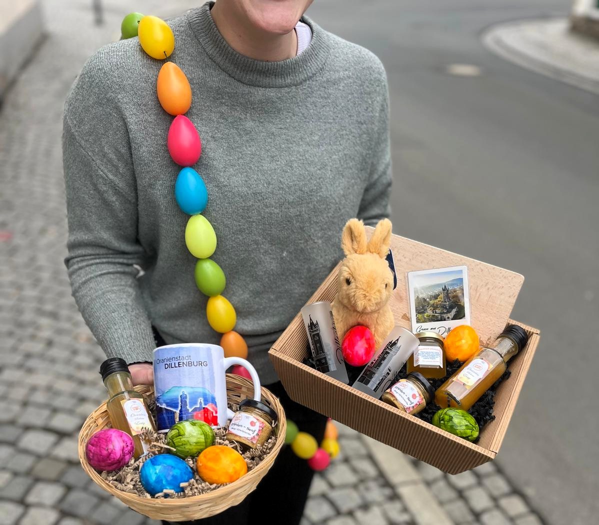 Osterkörbchen aus der Touristinfo. Mit Klick aufs Bild geht´s zum ganzen Artikel