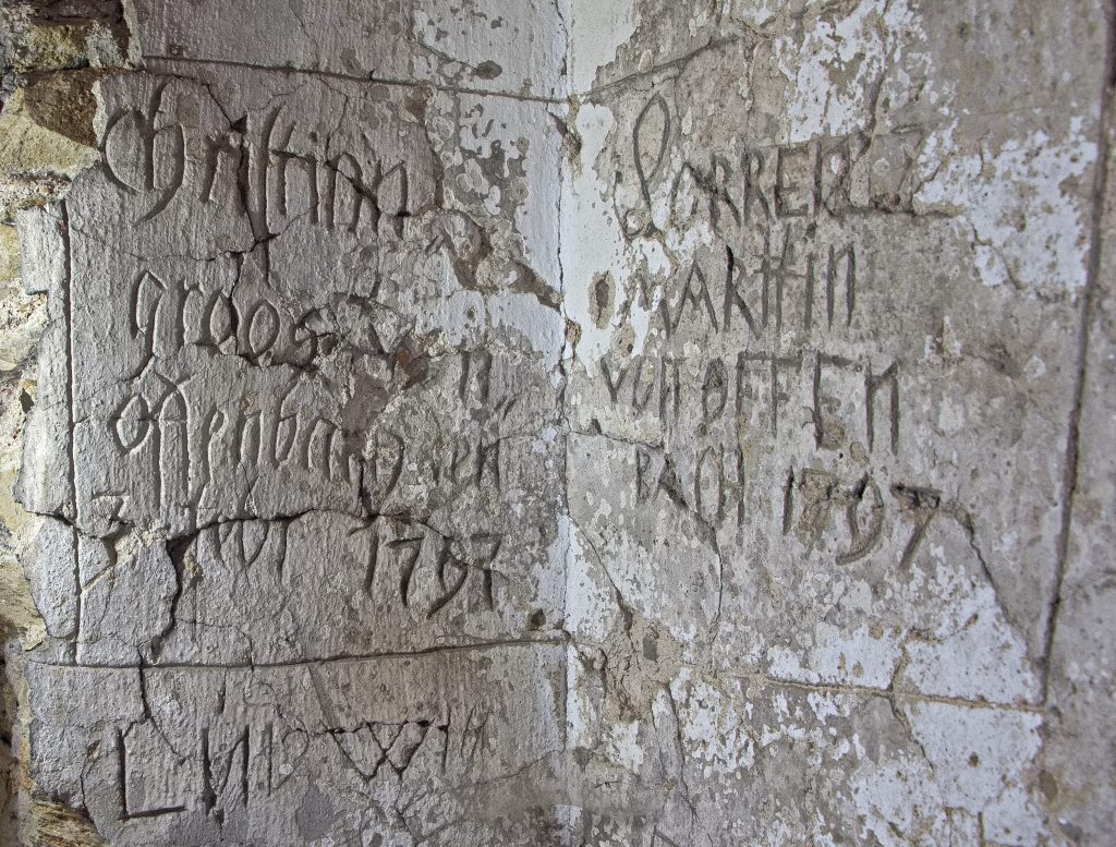 Historisches Graffiti an der Hof Feldbach Ruine