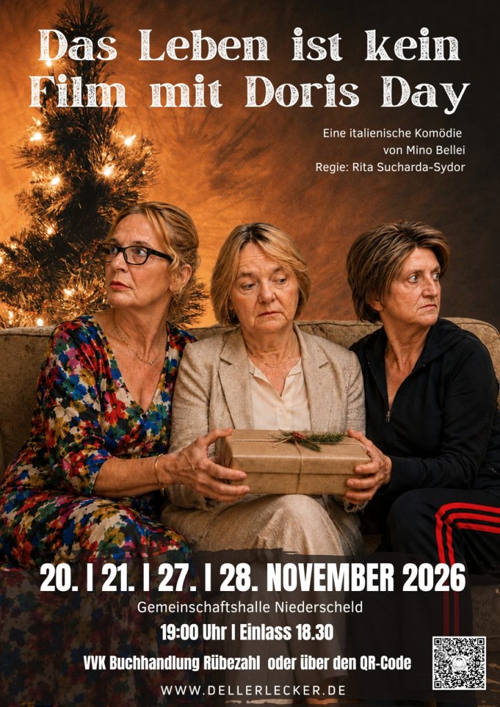 Plakat zum Theaterstück "Das Leben ist kein Film mit Doris Day".