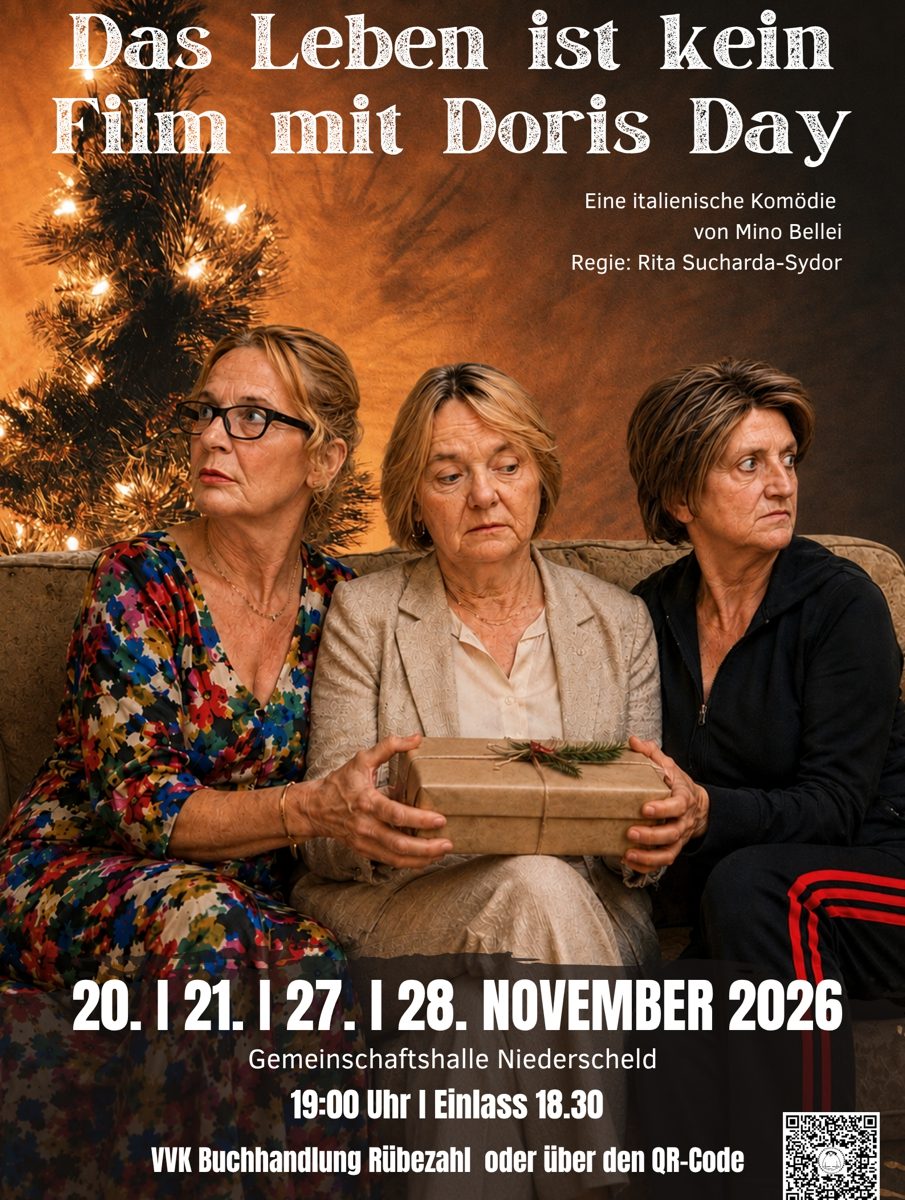 Plakat zum Theaterstück "Das Leben ist kein Film mit Doris Day". Mit Klick aufs Bild geht´s zum ganzen Artikel.